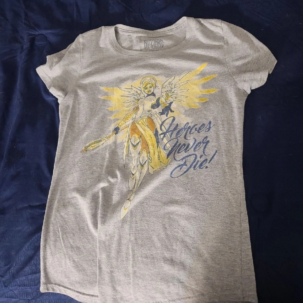 Mercy "Heroes Never Die" shirt